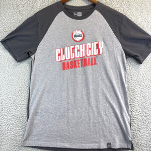 New Era Mens T-Shirt NBA Houston Rocket Clutch City Basketball Medium Black/Gray